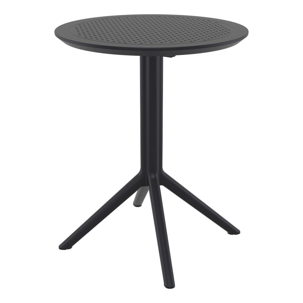 Lucy Round Bistro Set 3 Piece with 24 inch Table Top Black