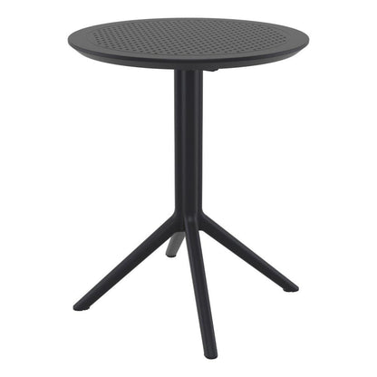 Lucy Round Bistro Set 3 Piece with 24 inch Table Top Black