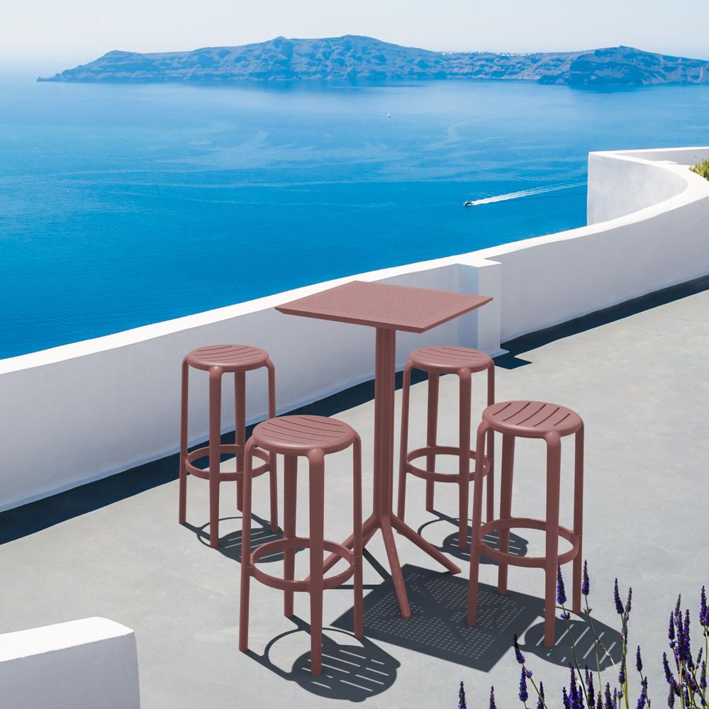 Tom Resin Bar Stool Marsala