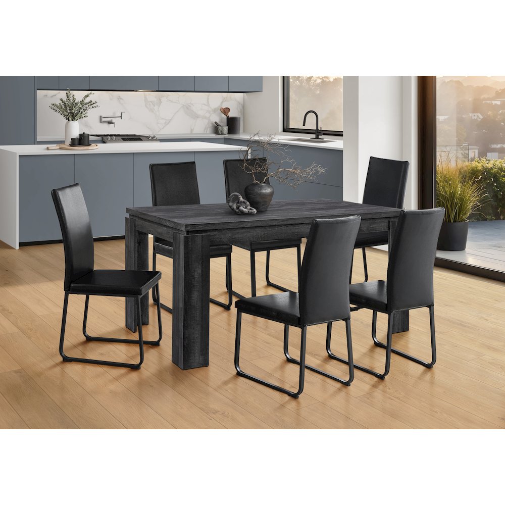Dining Table, 60 Rectangular, Kitchen, Dining Room, Black Laminate