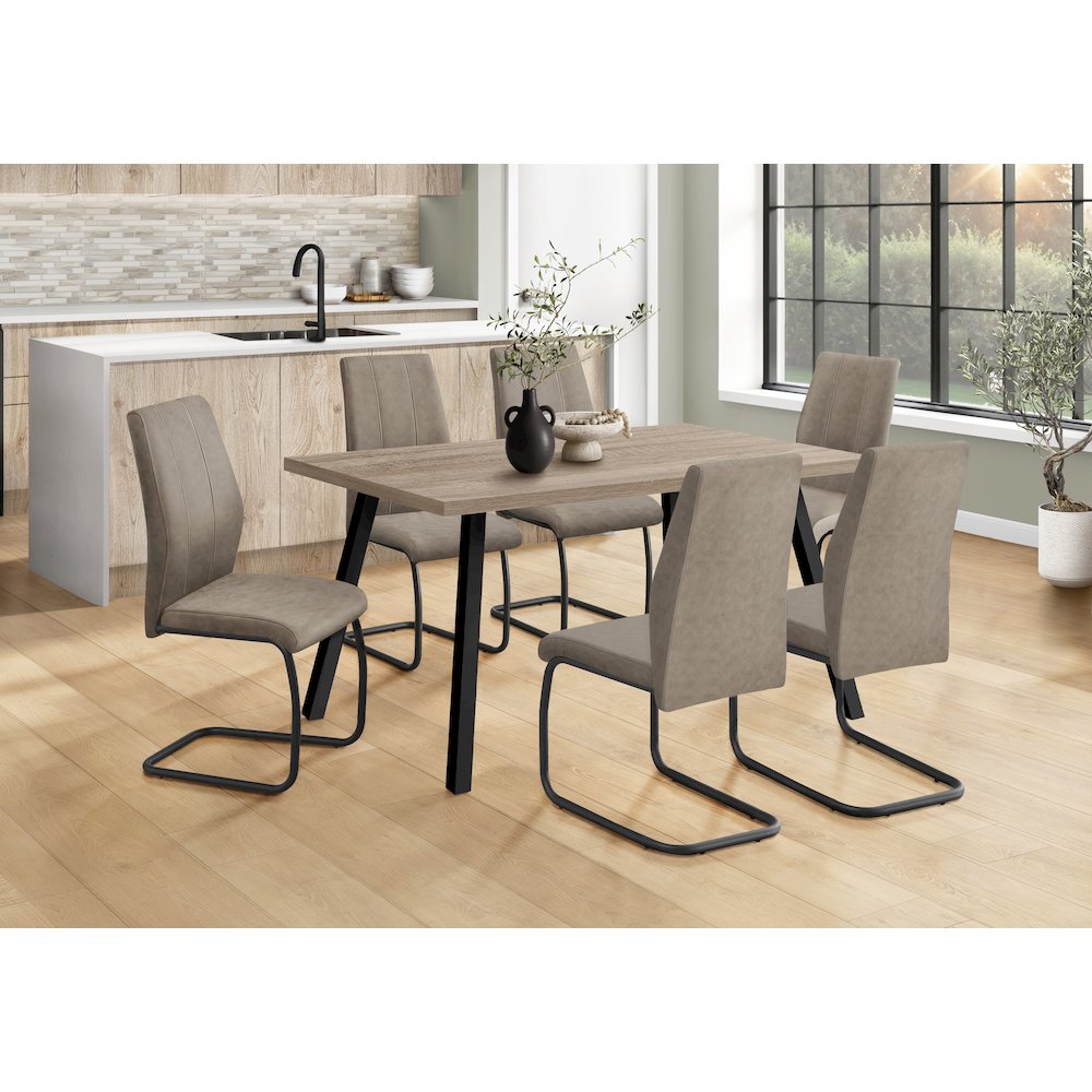 Dining Table, 60 Rectangular, Kitchen, Dining Room, Brown Laminate, Black