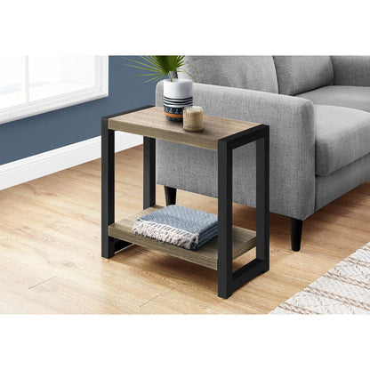 Accent Table, Side, End, Narrow, Small, 2 Tier, Living Room, Bedroom, Brown