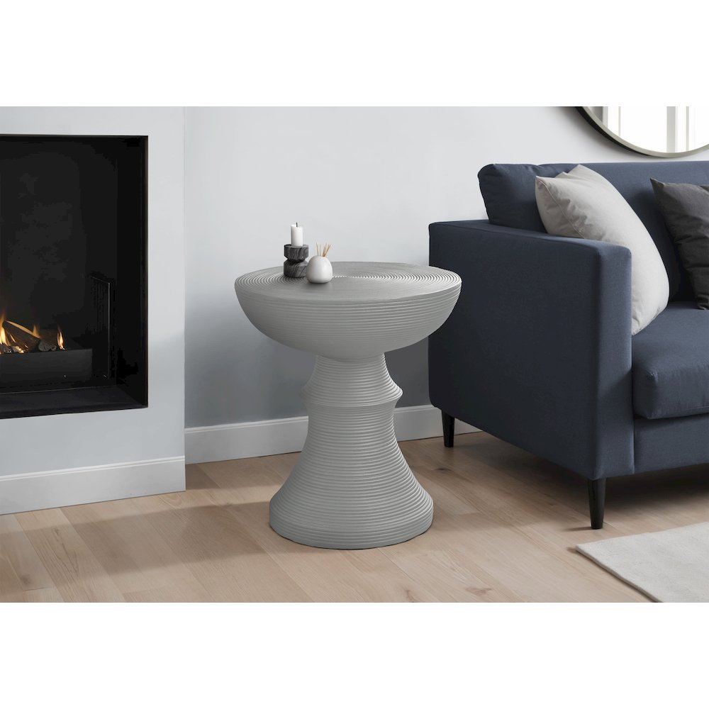 Accent Table, 25H, Side Table, End, Nightstand, Round, Grey, Contemporary