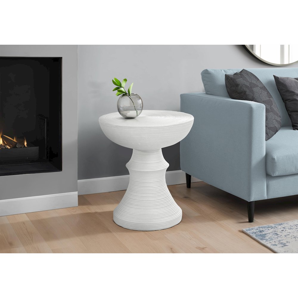 Accent Table, 25H, Side Table, End, Nightstand, Round, White, Contemporary