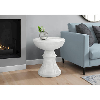 Accent Table, 25H, Side Table, End, Nightstand, Round, White, Contemporary