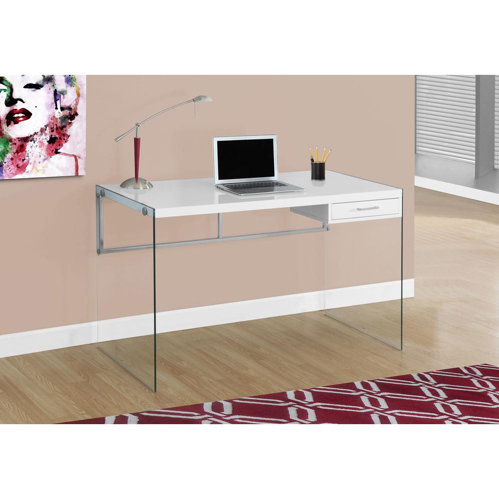 Computer Desk, Home Office, Laptop, Storage Drawers, 48L, Work