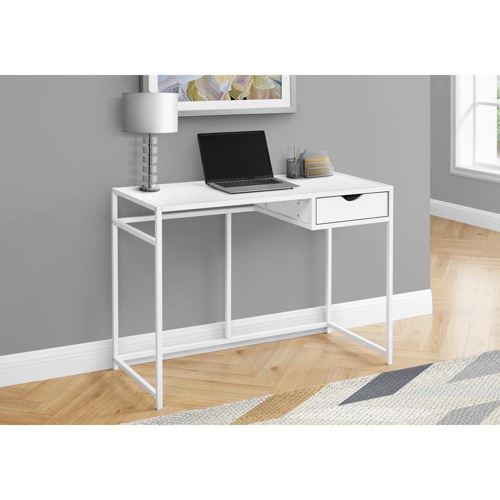 Computer Desk, Home Office, Laptop, Storage Drawer, 42L, Work