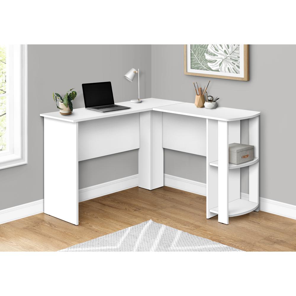 Computer Desk, Home Office, Corner, Storage Shelves, 48L, L Shape, Work