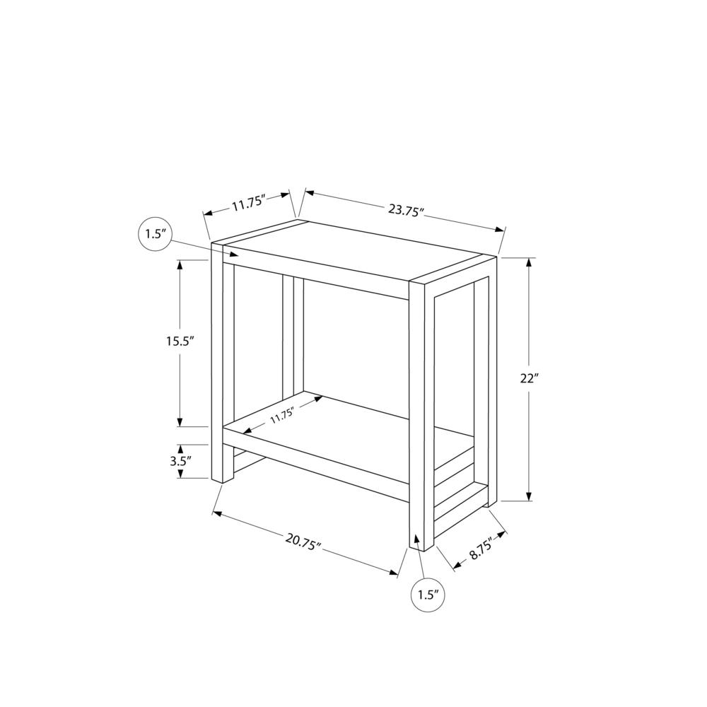 Accent Table, Side, End, Narrow, Small, 2 Tier, Living Room, Bedroom, Brown