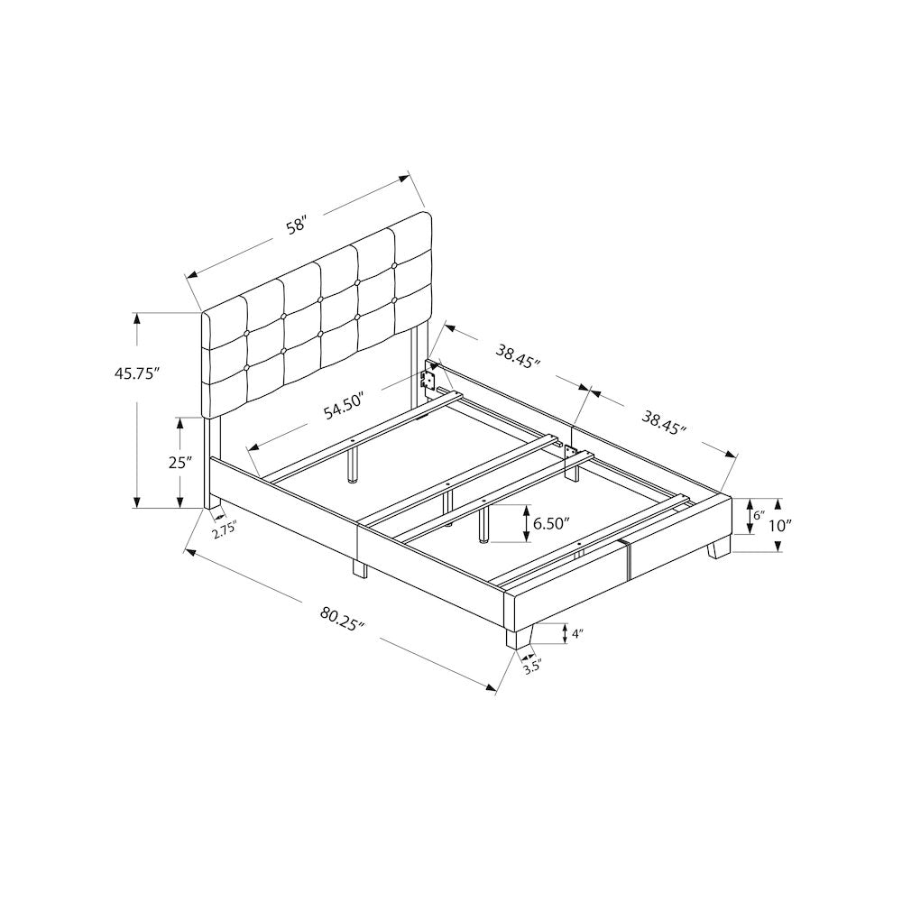 Bed, Full Size, Bedroom, Upholstered, Frame Only, Transitional