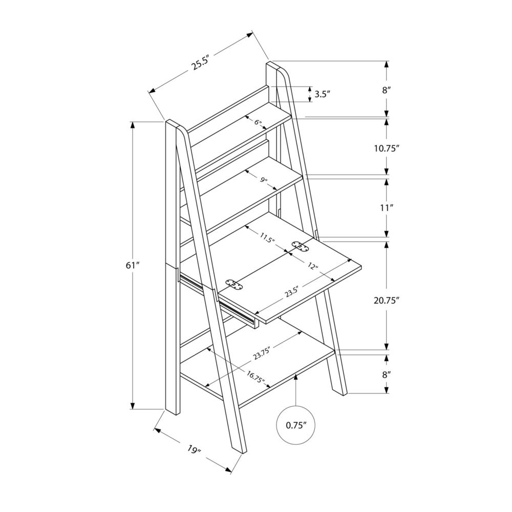 Computer Desk, Home Office, Laptop, Leaning, Storage Drawers, 61H, Work