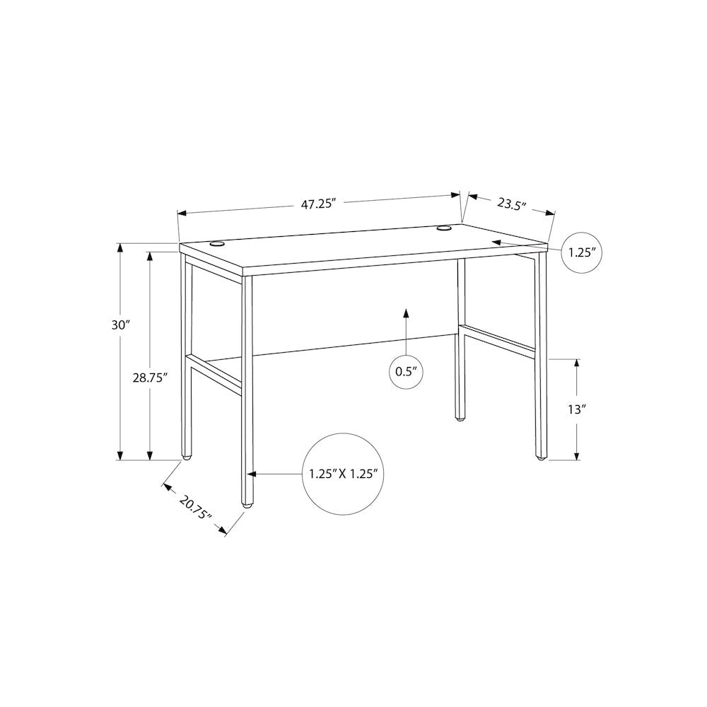 Contemporary Computer Desk in Grey,Black color