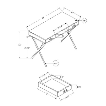 Computer Desk, Home Office, Laptop, Left, Right Set-up, Storage Drawers, 42L