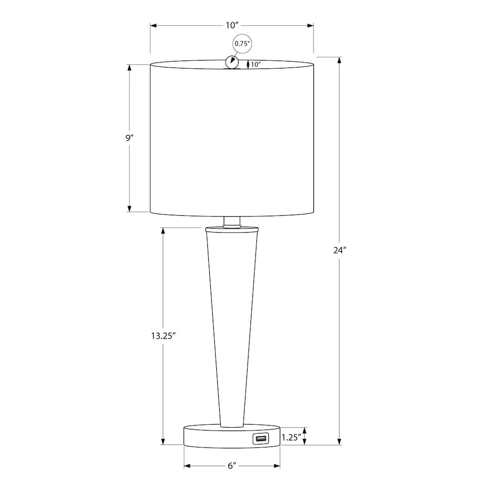 Lighting, Set Of 2, 24H, Table Lamp, Usb Port Included, Nickel