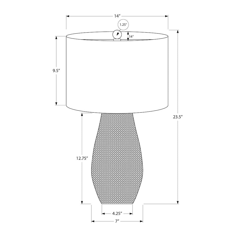 Lighting, 24"H, Table Lamp, Grey Resin, Ivory / Cream Shade, Contemporary