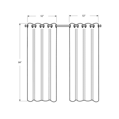 Curtain Panel, 2pcs Set, 54W X 84L, 100% Blackout, Grommet, Living Room