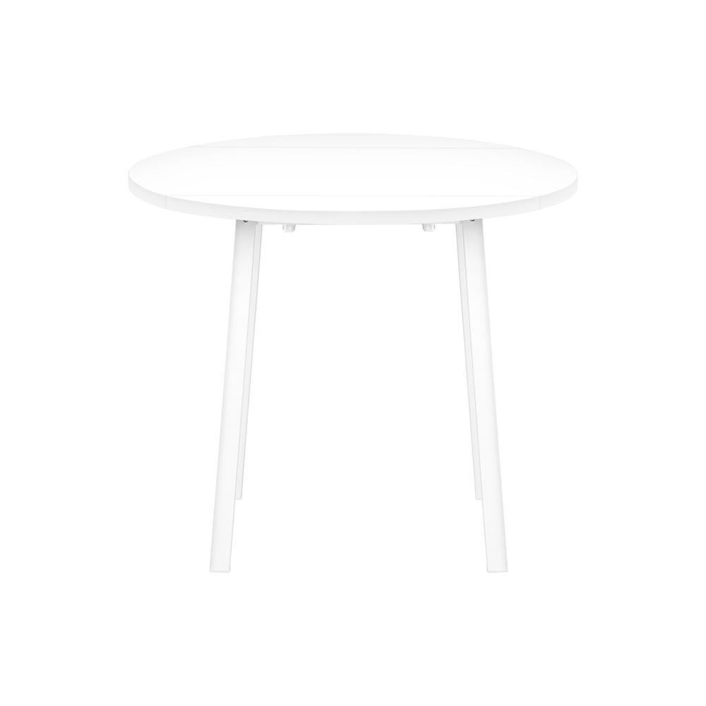Dining Table Set, 3pcs Set, Small, 35 Drop Leaf, Kitchen, White Metal