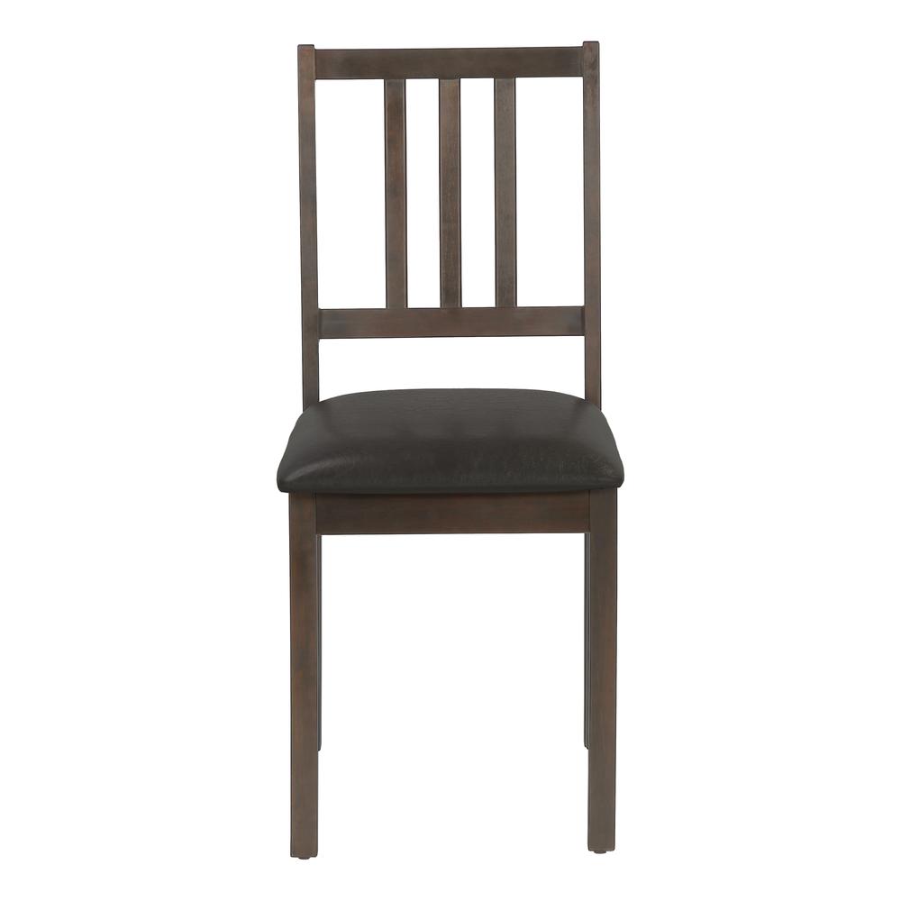 Dining Chair, Set Of 2, Side, Upholstered, Kitchen, Dining Room, Brown Leather