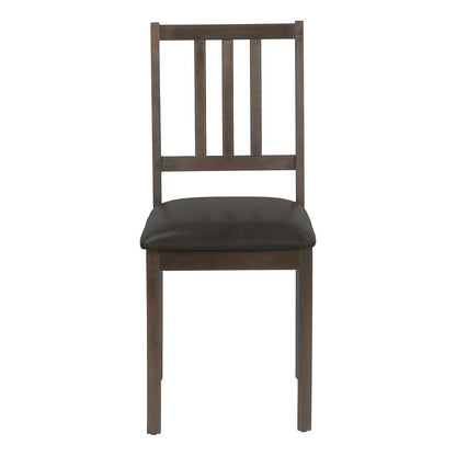 Dining Chair, Set Of 2, Side, Upholstered, Kitchen, Dining Room, Brown Leather