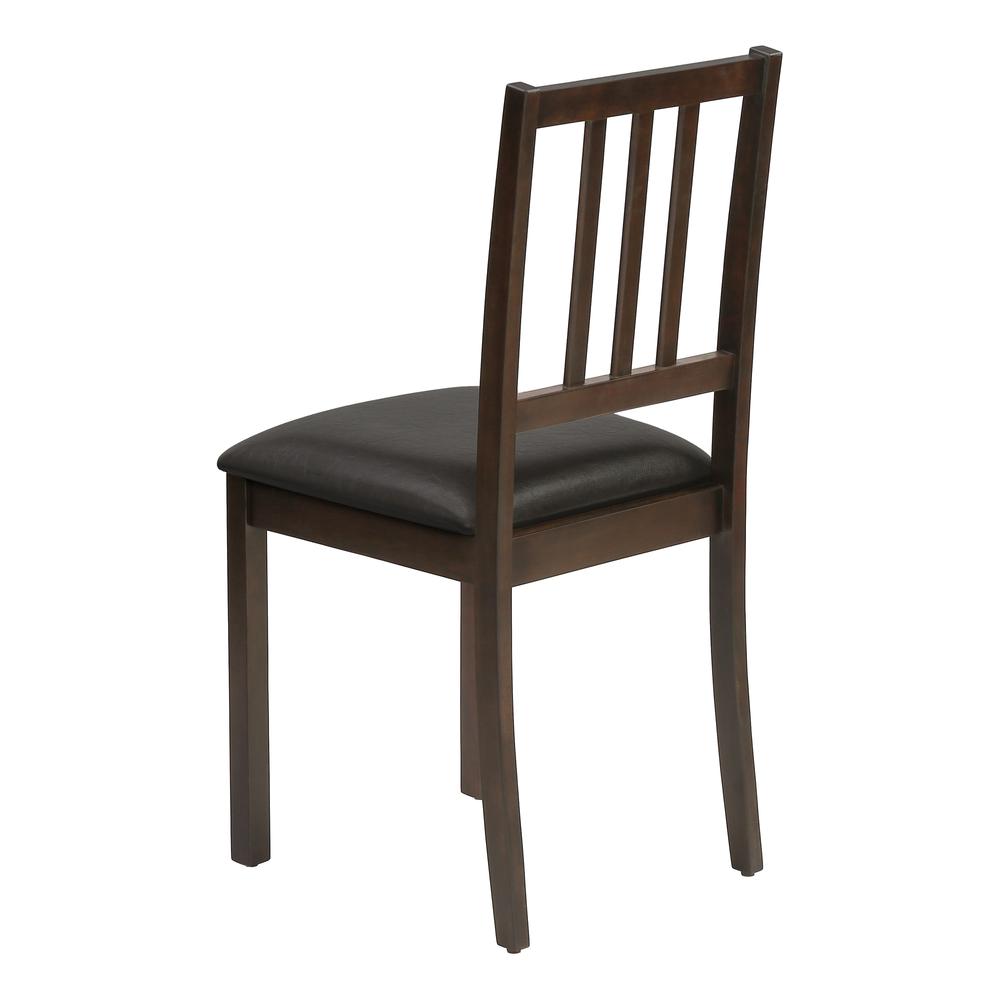 Dining Chair, Set Of 2, Side, Upholstered, Kitchen, Dining Room, Brown Leather