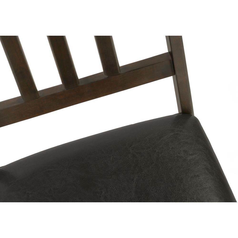 Dining Chair, Set Of 2, Side, Upholstered, Kitchen, Dining Room, Brown Leather
