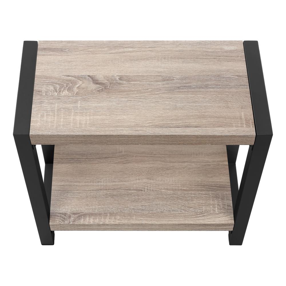 Accent Table, Side, End, Narrow, Small, 2 Tier, Living Room, Bedroom, Brown