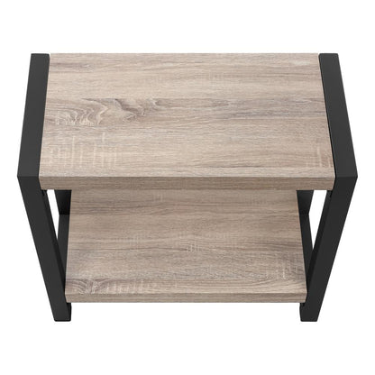Accent Table, Side, End, Narrow, Small, 2 Tier, Living Room, Bedroom, Brown