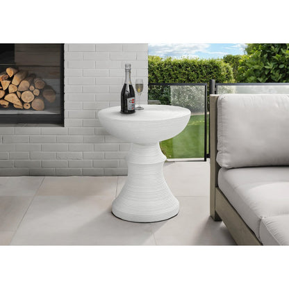 Accent Table, 25H, Side Table, End, Nightstand, Round, White, Contemporary