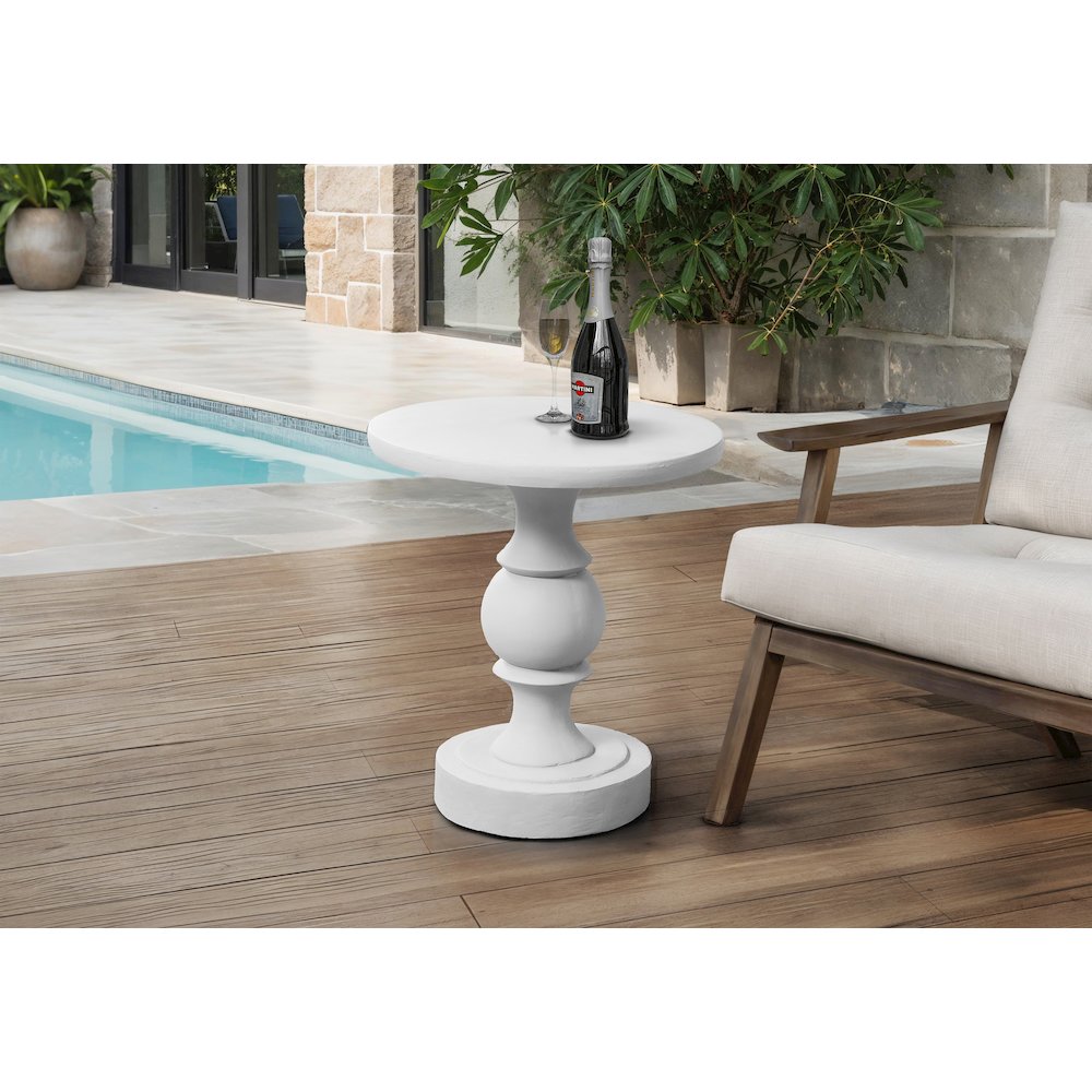 Accent Table, 25H, End, Nightstand, Round, Side Table, White, Transitional