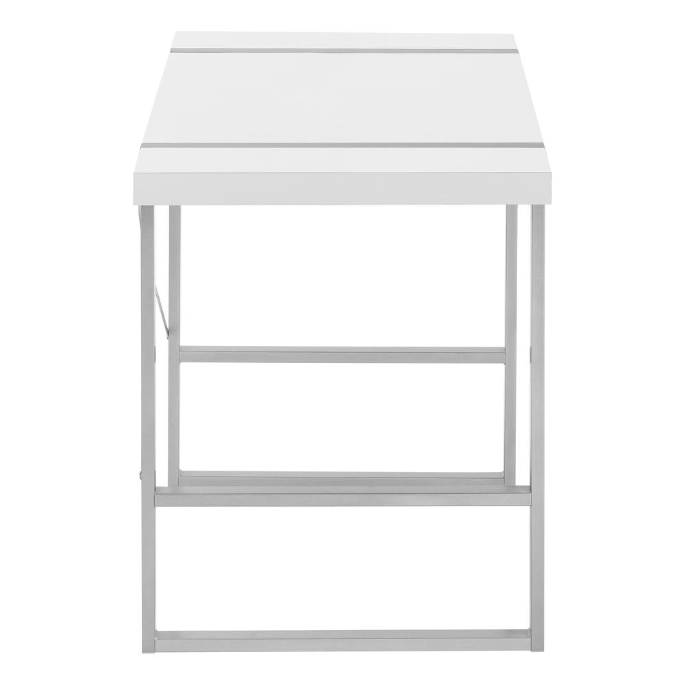 Computer Desk, Home Office, Laptop, 48L, Work, White Laminate, Grey