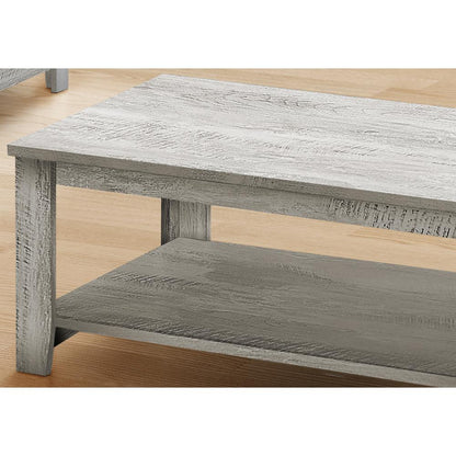 Table Set, 3pcs Set, Coffee, End, Side, Accent, Living Room, Grey Laminate