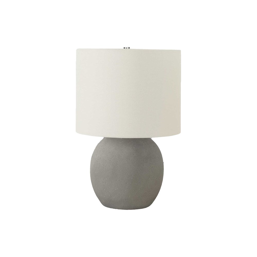 ="Lighting, 20""H, Table Lamp, Grey Concrete, Ivory / Cream Shade, Contemporary