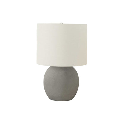 ="Lighting, 20""H, Table Lamp, Grey Concrete, Ivory / Cream Shade, Contemporary