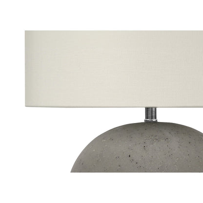 ="Lighting, 20""H, Table Lamp, Grey Concrete, Ivory / Cream Shade, Contemporary
