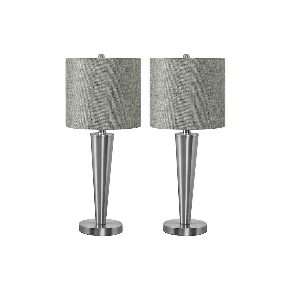 Lighting, Set Of 2, 24H, Table Lamp, Usb Port Included, Nickel
