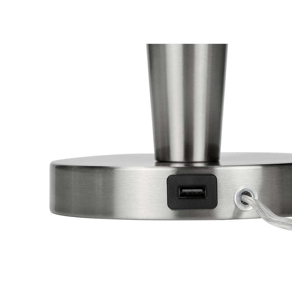 Lighting, Set Of 2, 24H, Table Lamp, Usb Port Included, Nickel