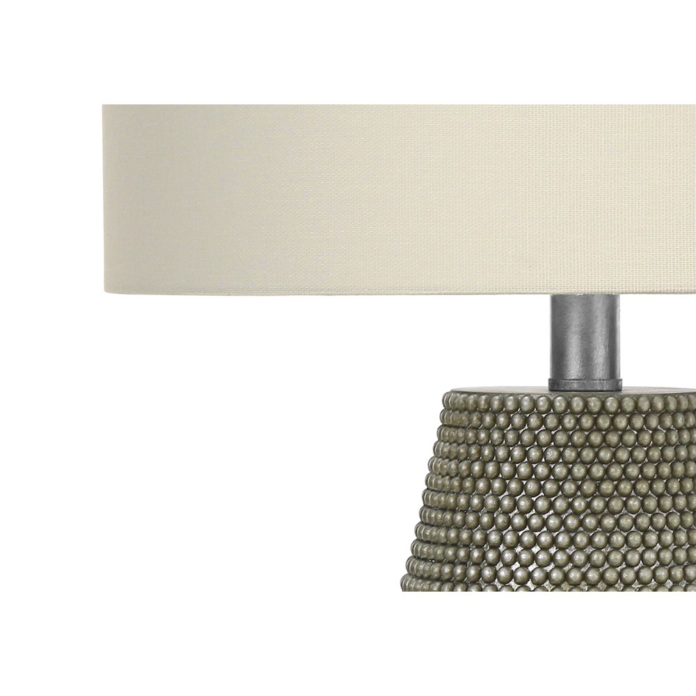 Lighting, 24"H, Table Lamp, Grey Resin, Ivory / Cream Shade, Contemporary