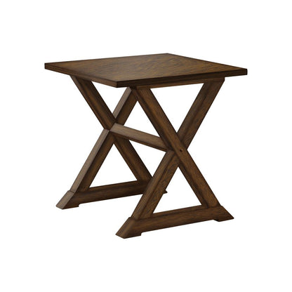 Accent Table, Square, Lamp, Brown Veneer, Transitional