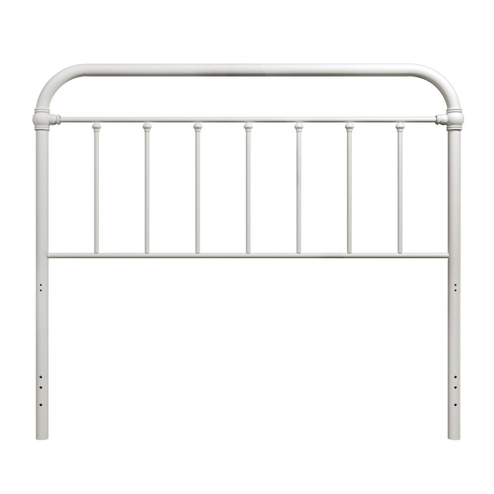 White Metal King Size Headboard Only with Spindles and Frame Design