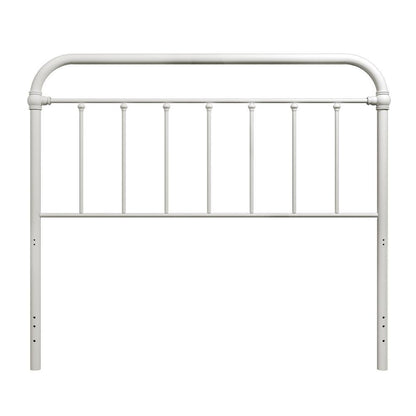 White Metal King Size Headboard Only with Spindles and Frame Design
