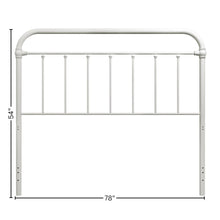White Metal King Size Headboard Only with Spindles and Frame Design