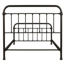 Queen Size Platform Bed with Dark Bronze Metal Frame and Casual Style