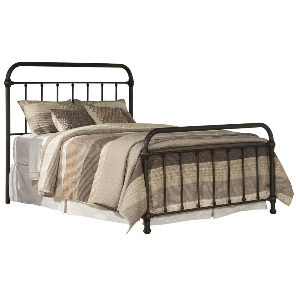 Queen Size Platform Bed with Dark Bronze Metal Frame and Casual Style