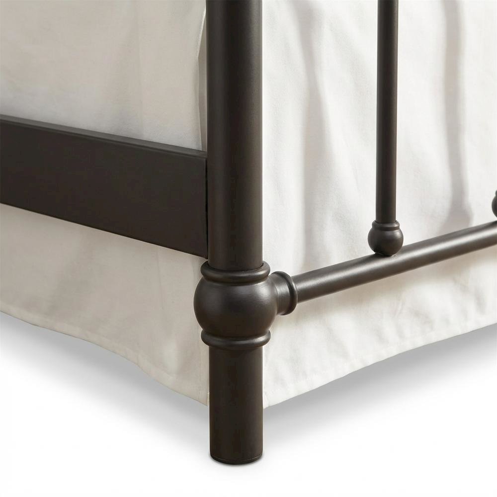Queen Size Platform Bed with Dark Bronze Metal Frame and Casual Style