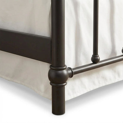 Queen Size Platform Bed with Dark Bronze Metal Frame and Casual Style