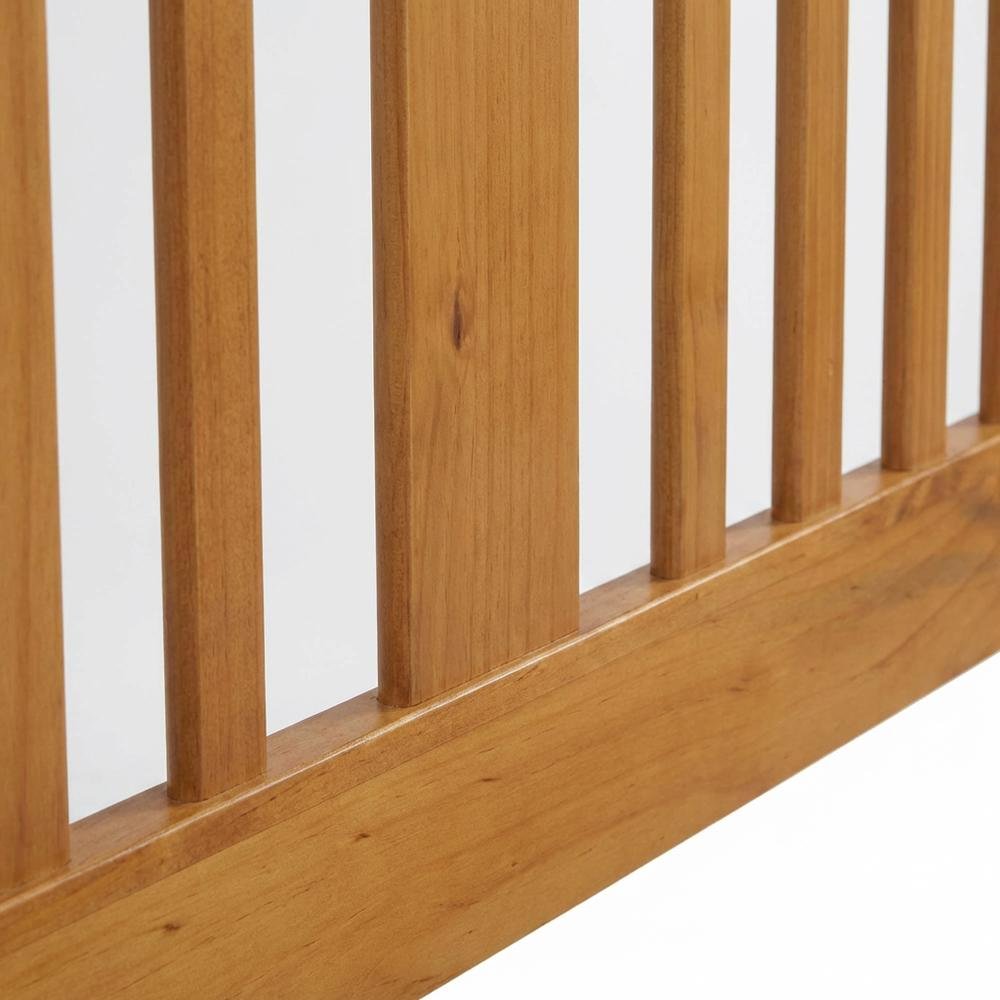Brown Country Pine Twin Headboard Wood Construction Farmhouse Style