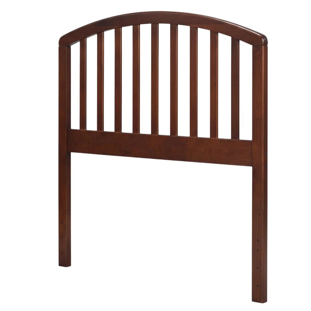 Walnut Wood Twin Headboard with Farmhouse Style and Rectangular Design
