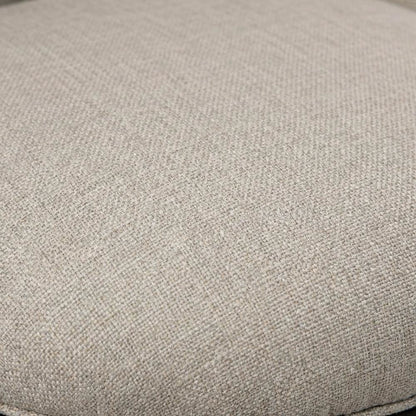 Brown Fabric Round Counter Stool with High Back and Wood Construction