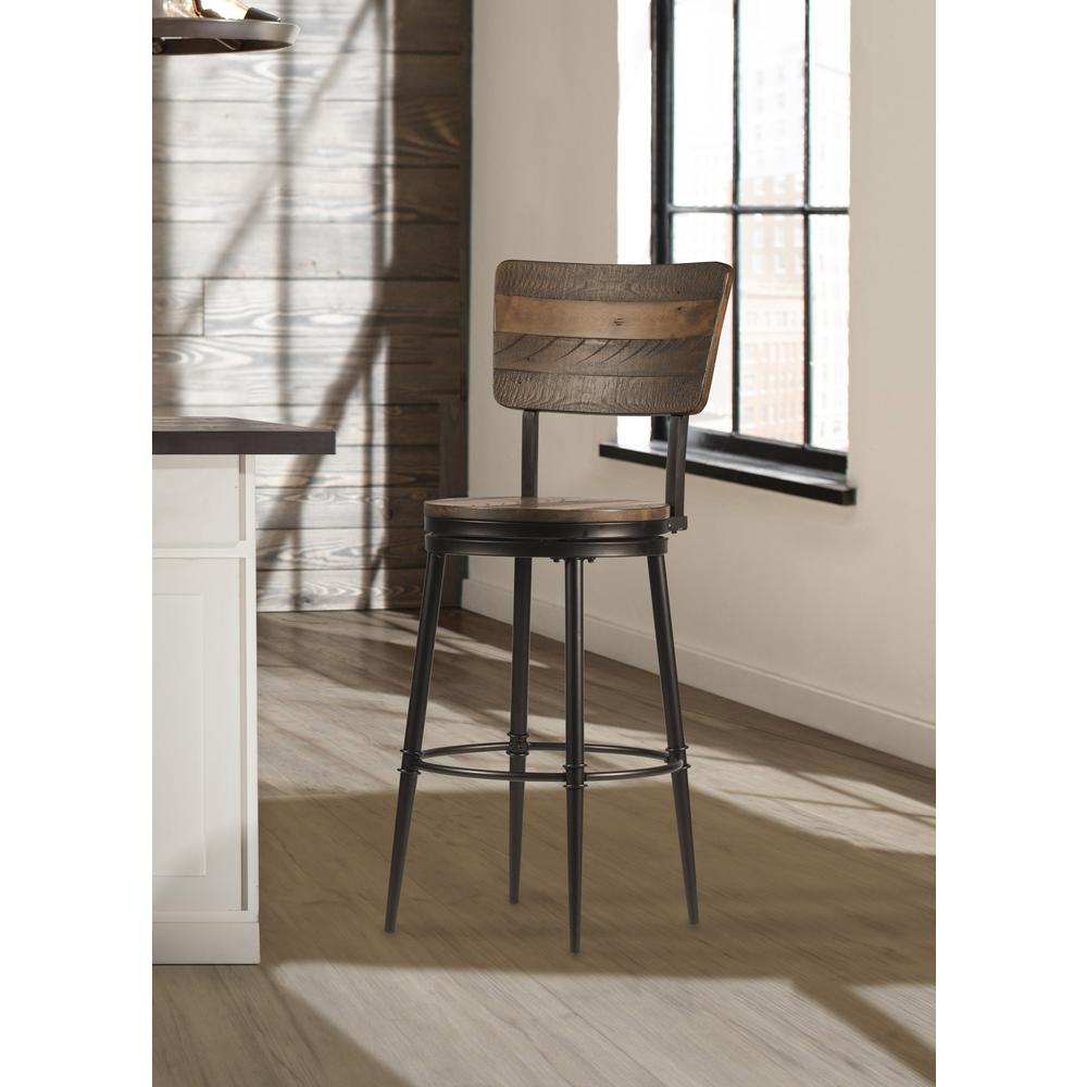 Jennings Metal Bar Height Swivel Stool, Brown
