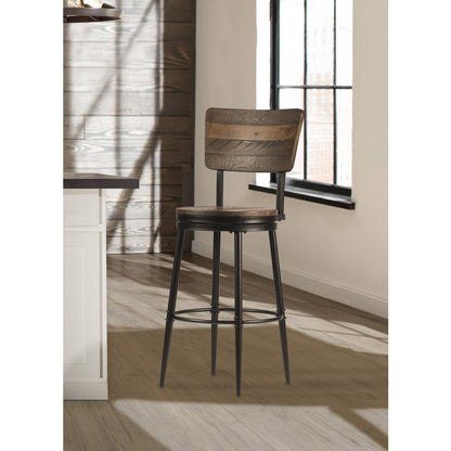 Jennings Metal Bar Height Swivel Stool, Brown